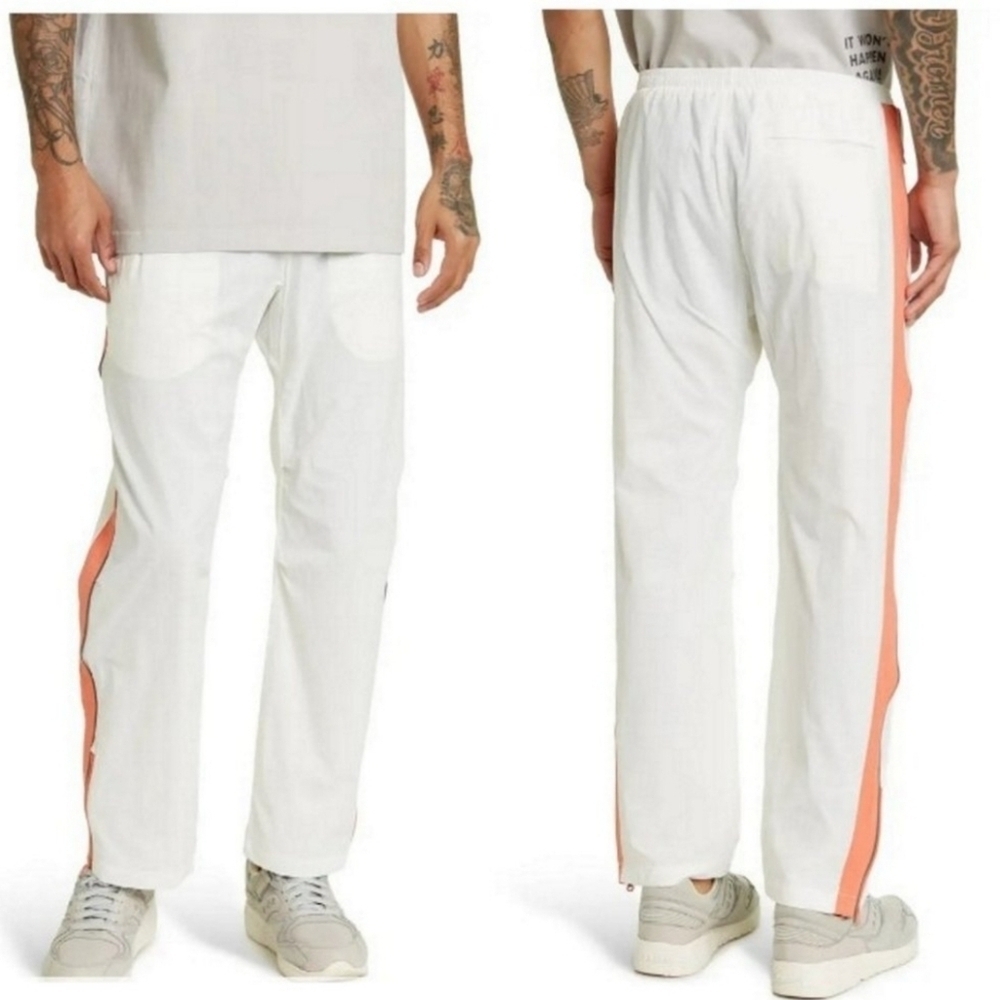 Brandblack Side Stripe Track Pants in White